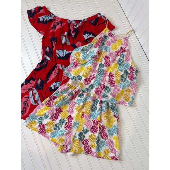 Modcloth Pants - Finn & Grace Pineapple Print & Express Ruffled Rompers Bundle Womens Size XS